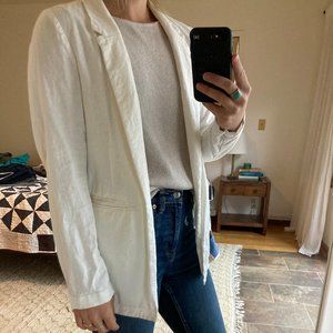 White Linen Blazer